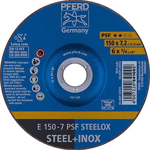 PFERD 6'' X 1/4'' Grinding Wheel 7/8'' AH (61011) (10/Each)