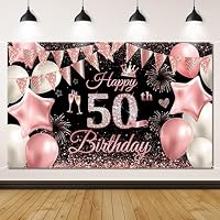 50 Anni Decorazioni Compleanno Donna, Palloncini 50 Anni Compleanno Blush Oro Rosa con Striscione 50 Compleanno, Fascia 50 Compleanno, Palloncino Numero 50 per Donne 50 Forniture Feste Compleanno