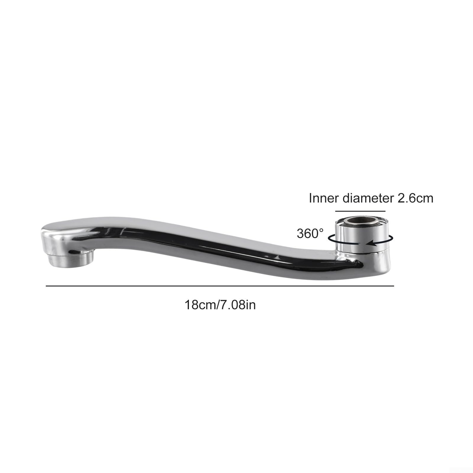 Connettore estensore per rubinetto in acciaio inossidabile, connettore di prolunga per rubinetto da cucina e bagno, parti di ricambio per riparazione rubinetto a parete (18 cm)