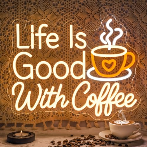 Image of Coffee Bar Neon Sign Latte LED Night Light Wall Decor for Cafe Shop