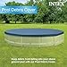 INTEX 28031E Pool Cover: For 12ft Round Metal Frame Pools – Includes Rope Tie – Drain Holes – 10in Overhang – Snug Fit