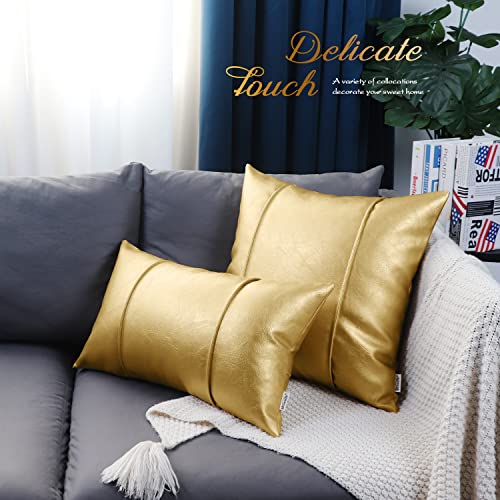 Image of BRAWARM Pack of 2 Cozy Bolster Pillow Covers Cases for Couch Sofa Home Decoration Supersoft Corduroy Corn Striped with Piping Both Sides 12 X 20 Inches Plum Purple