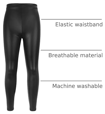 NewL Kids Girls Dance Pants Gymnastic Shiny Metallic Dance Leggings Skinny | Shiny metallic stretch fabric, for gymnastics & stage performance, 7 metallic colors, soft sweat-wicking breathable material