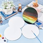 NBEADS 12 Panneaux ronds de peinture de Pcs, 5.9x5.9inch Toile vierge Dessins pour l'huile & Les étudiants en peinture acrylique Artiste Hobby Peintres et débutants, 5.9inch en Diamètre