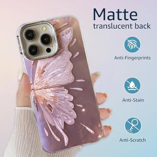Image of DIZORO iPhone 15 Pro Max Case,Compatible with MagSafe, Non Yellow Military-Grade Drop Protection & Hard PC Back Cover Slim Transparent Anti-Scratch Shockproof Phone Case (Rose Gold)