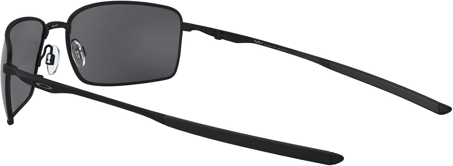Oakley Men's OO4075 Wire Metal Rectangular Sunglasses, Matte Black/Black Iridium Polarized, 60 mm : Clothing, Shoes & Jewelry