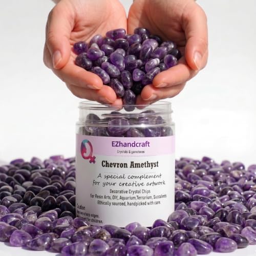 Image of Chevron Amethyst Chips Bulk 2lbs, 1200+ Pieces, 8-12mm Natural Gemstones