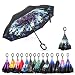 Elover 32in X 8 Panels Double Layer Inverted Umbrella, C - Beauty Flower