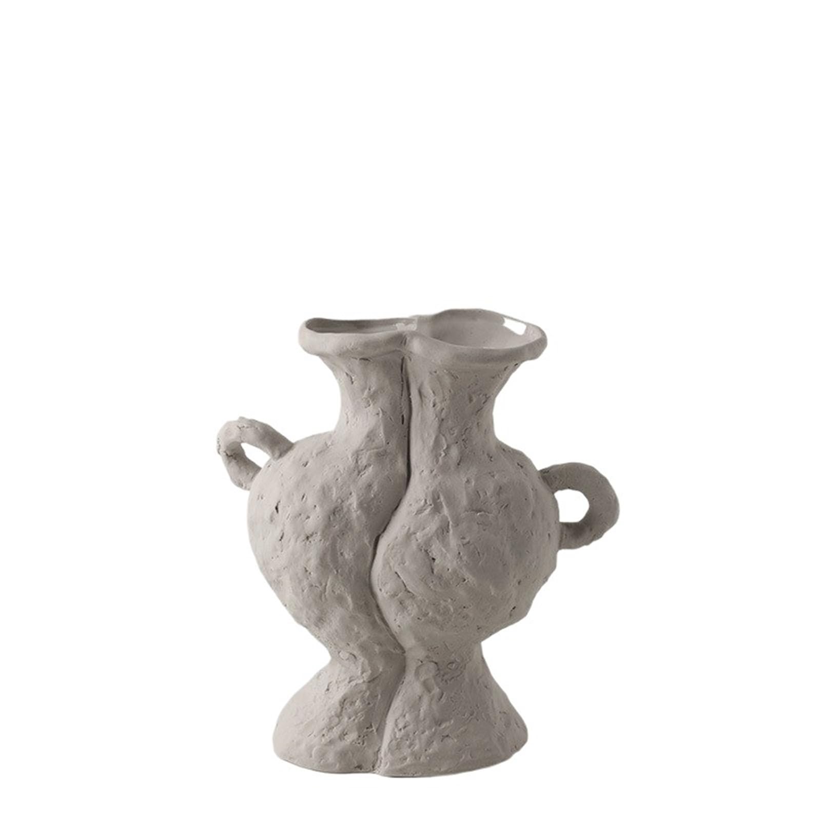 Geometric Vase Hydroponics Simple Flower Pot, Ceramic White Vases, Table Accessories, Bathroom Aesthetic Room Decoration(Style02)