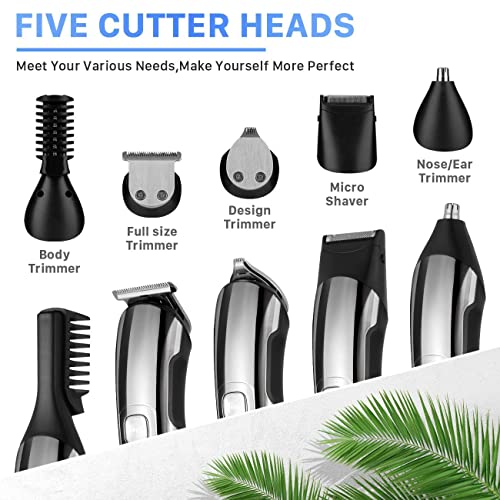Foto von 10-in-1 Haarschneidemaschine Barttrimmer, IPX7 Bartschneider Herren Langhaarschneider Herren Elektrisch Hair Clipper Multifunktion Präzisionstrimmer Bart und Körperhaarschneider(MF51 Haircut Electric)