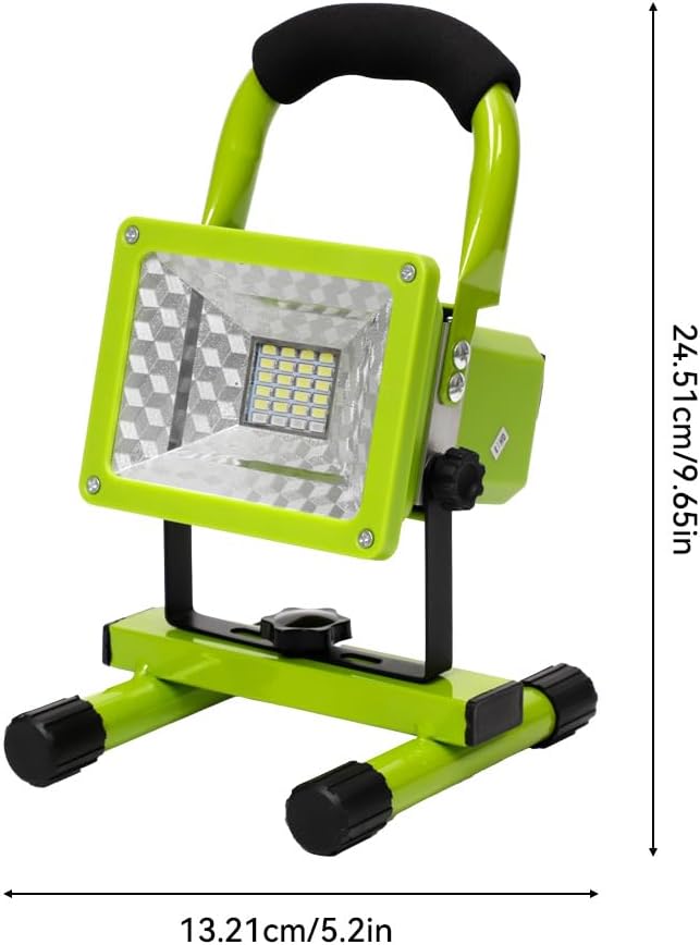 LANFU15W LED Work Light with Stand,4000LM Super Bright Battery Powered 4400mAh Rechargeable with 4 Light Modes,Waterproof Portable Cordless for Construction Workshop Outdoor Lighting Green