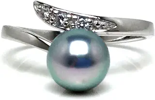 [Isowa Pearl] 伊勢志摩の真珠専門店 イソワパール アコヤ真珠 フリーサイズ リング 6.5-7.0mm シルバーブルー シルバー 67916