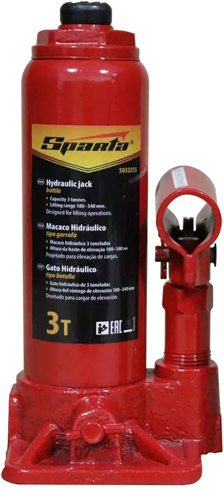 Sparta Macaco Hidráulico Tipo Garrafa De 3 Toneladas Com Elevação De 180-340 Mm