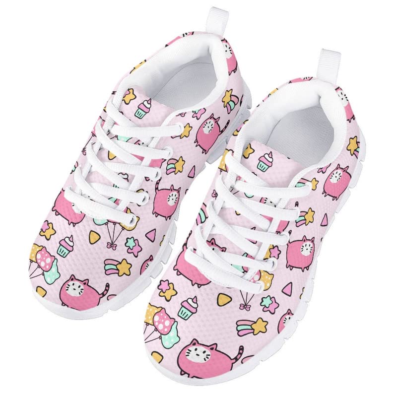 Judtueit Hipie Flower Kids Trainers School Shoes, Girls Low-Top Tennis Shoes, Teen Autumn/Winter Sneakers Hiking Shoes3