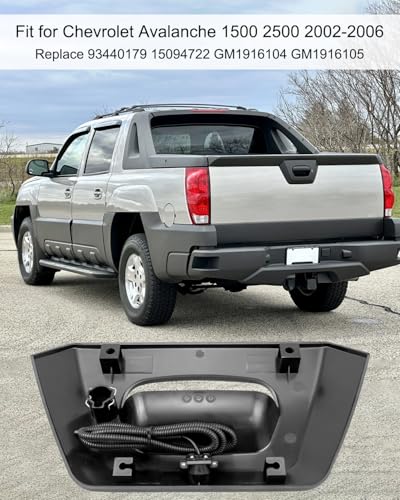 Image of Tailgate Handle Bezel Trim Backup Camera Fit for Chevrolet Avalanche 1500 2500 2002 2003 2004 2005 2006 Pickup Truck Replace 93440179 15094722 GM1916104 GM1916105