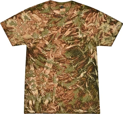 Colortone 100% Cotton Pigment Tie Dye T-Shirt for Women and Men, X-Large, Camo
