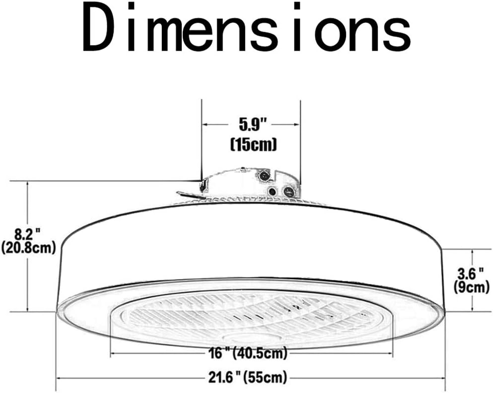 Minney Ceiling Fan with Light, 22 inches Semi Flush Mount Enclosed Shell, Fully Dimmable LED Lighting Caged Ceiling Fan with Remote Control for Low Profile Rooms - - 