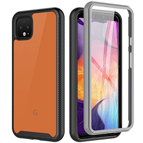 Google Pixel 4 XL Case, Full Body Rugged Case Heavy Duty Protection with Built in Screen Protector, Shock Drop Proof Slim Fit Cover for Google Pixel 4 XL, 6.3″ - Black/Clear, Realproof