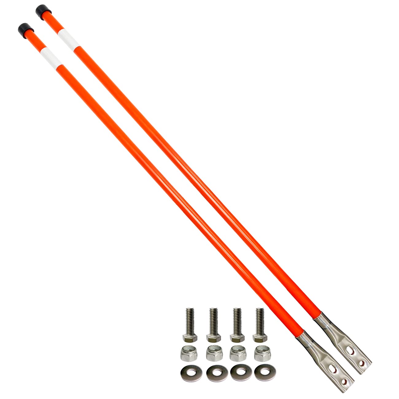 Snow Plow Blade Markers Guides Kit 304 Stainless Steel Joint Bright Orange 36'' Upgrade Lengthen Thicken High Visibility Never Break Never Rust Fit for Boss Western Snowplows and More