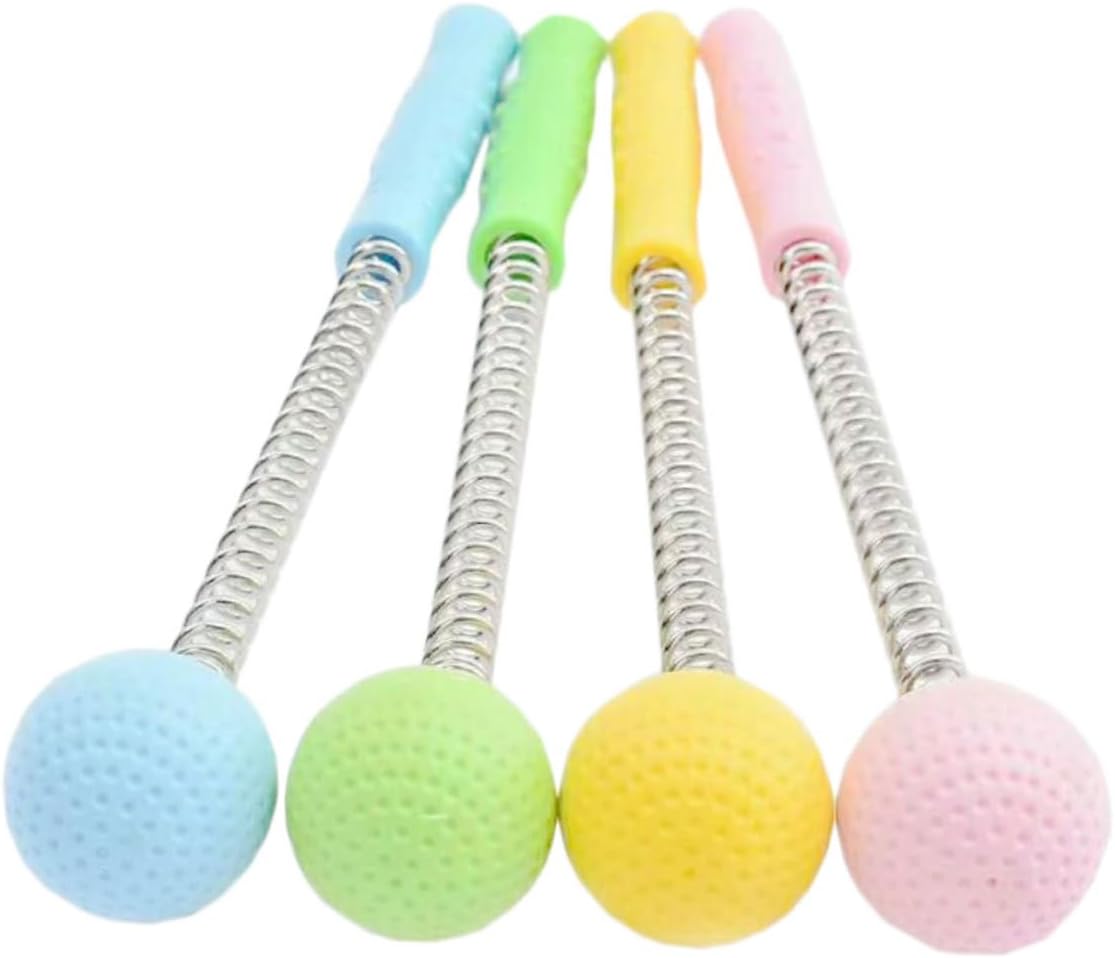 Homoyoyo 4pcs Silicone Massage Hammer Balls Portable Back and Body Massage Tool for Men Women Stress Relief Muscle Relaxation Rods in Pink Blue Green Yellow