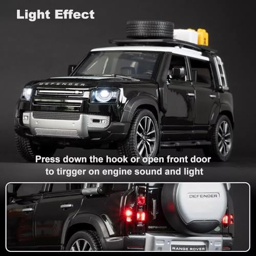 Image of Exclusive Alloy Metal Pull Back Die-Cast Car Diecast Metal Pullback Toy Car with Openable 6 Doors,Light Music Boys Gifts Toys (1:24 Defender Outdoor Adition-Multicolor)