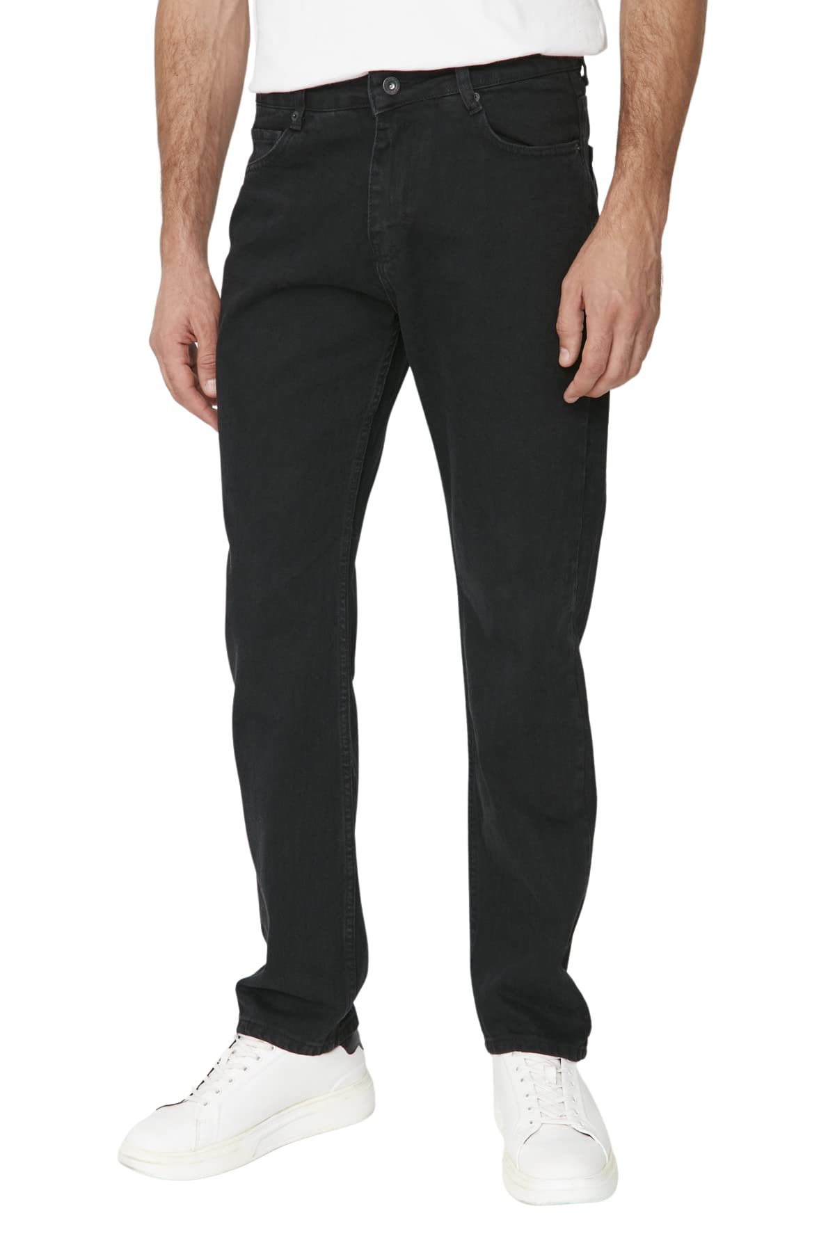 TRENDYOL Herren Trendyol Herren Gerade Gerade Normale Taille Jeans Jeans Modern, Schwarz, 29