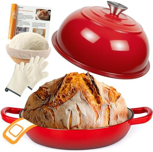 Gietijzeren Broodpannen voor Brood, 5,7 L Braadpan van Emaille Gi...