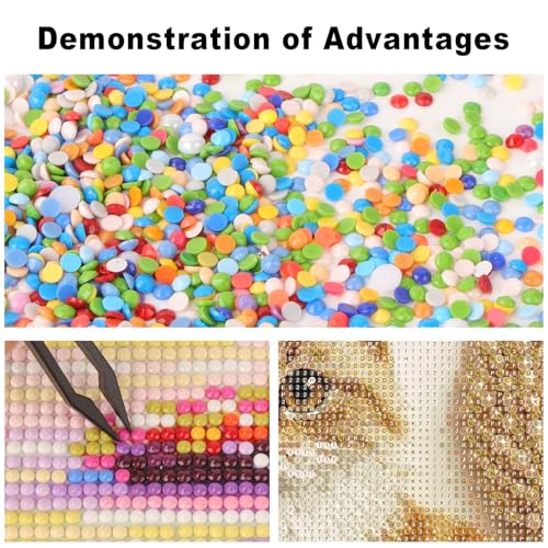 Image of 5D Cat Diamond Art Kits for Adults, Cute Orange Tabby Cat Diamond Painting Kits for Adults Beginners, DIY Full Drill Round Rhinestone Gem Art Crafts Paintings for Home Wall Decor 13.8 x 13.8 inch