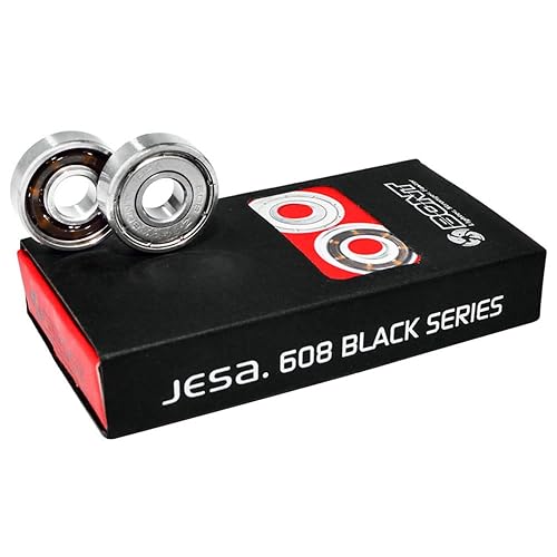 Bont Skates - Rodamientos de precisión para patines JESA 608 Serie Negra - Prelubricados para patinaje en línea, patinaje derby, patineta, scooter -
