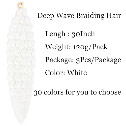 Miniatura 8 de Extensiones de cabello ondulado con ganchillo de 14 pulgadas, 6 paquetes de extensiones de cabello trenzado de onda profunda, cabello corto y rizado