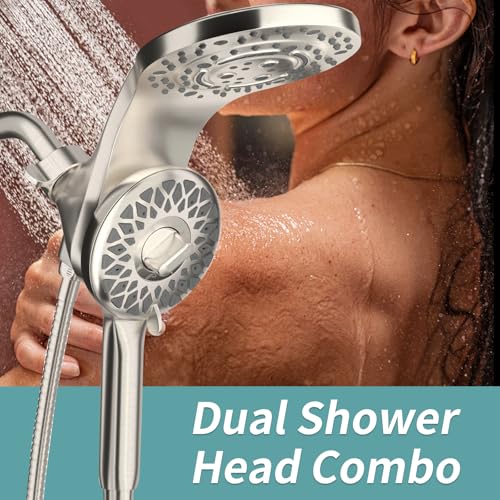 Image of High Pressure Rain Shower Head with Handheld Spray (Brushed Nickel)