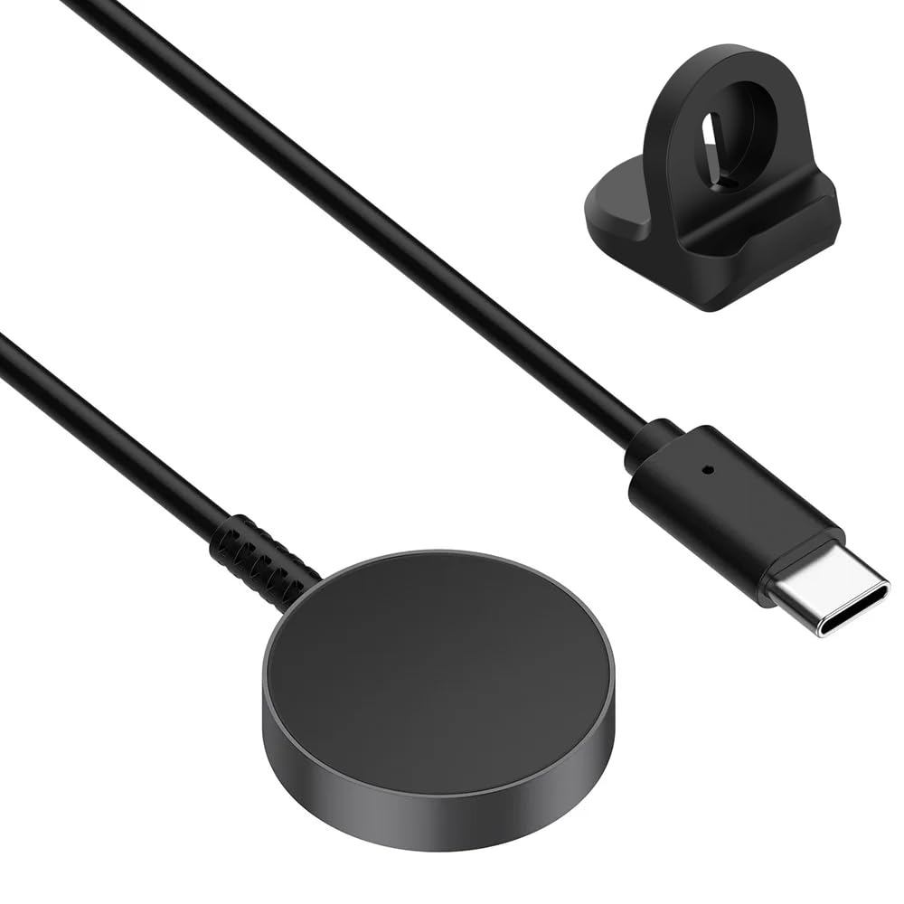 T Teclusive Metal Magnetic Fast Wireless Charging Cable with Stand Compatible for Galaxy Watch 6 / Watch 6 Classic/Watch 5 Pro/Watch 4 / Watch 4 Classic | Watch Stand with Type C Charger Cable (B0D49R4RZD) Amazon Price History, Amazon Price Tracker