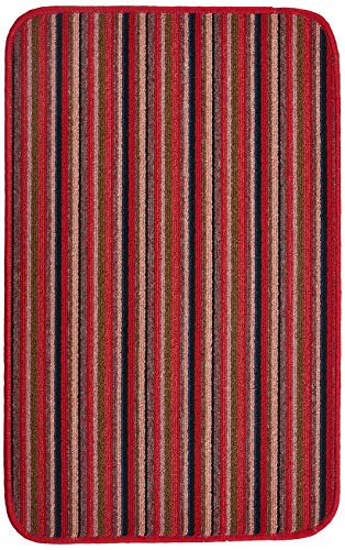 Dandy Alfombra Lavable iOS Stripey, Polipropileno Caucho, Red, 80 x 50
