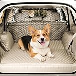 Bamyli Dog Guard for Car Boot 120x70cm, Universal Pet Cargo Net with 4 Hooks and Adjustable Straps, Car Divider for Dogs, Back Seat Barrier Net for SUVs Trucks Estates, Heavy Duty Travel Mesh Net