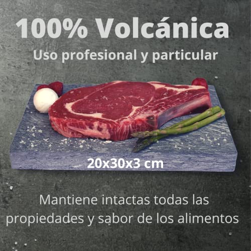 Miniatura 4 de Piedra Volcánica Para Asar Carne De 20x30x3 Cm, Promo 2 Unidades Más Levantador De Acero Inoxidable Para Manipular La Piedra.