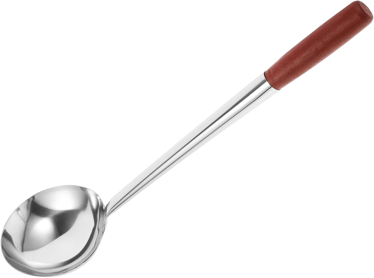 Stainless Steel Cooking Spoon Wooden Handle Stirring Spoon for Kitchen Utensils