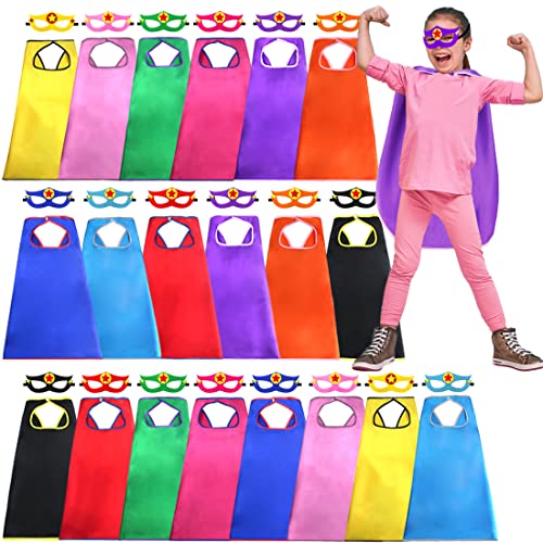 Kids Super Hero Capes Bulk with Masks for Superhero Party Supplies