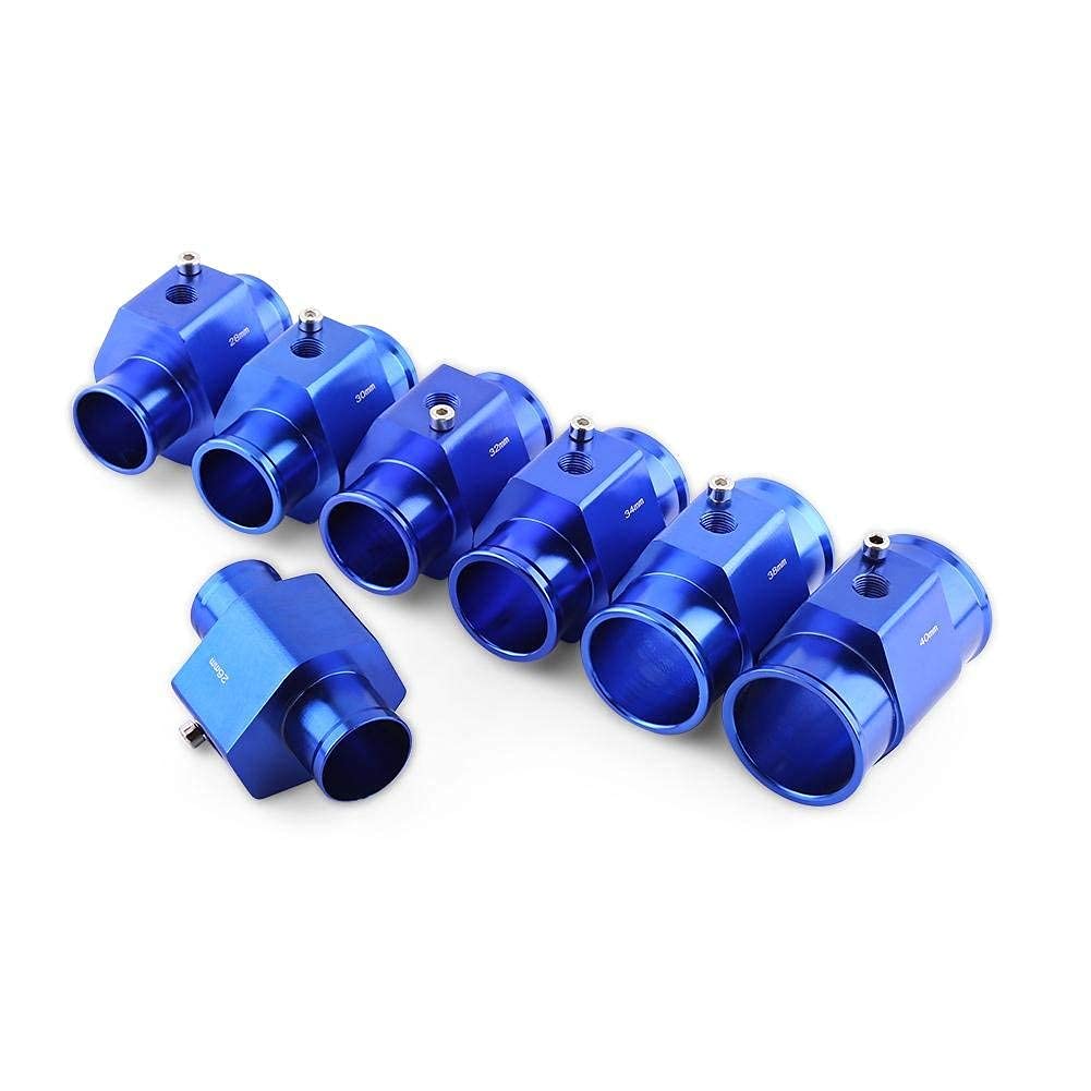 Qiilu jauge température d'eau, adaptateur universel de capteur de température d'eau de voiture en métal, 38mm, bleu