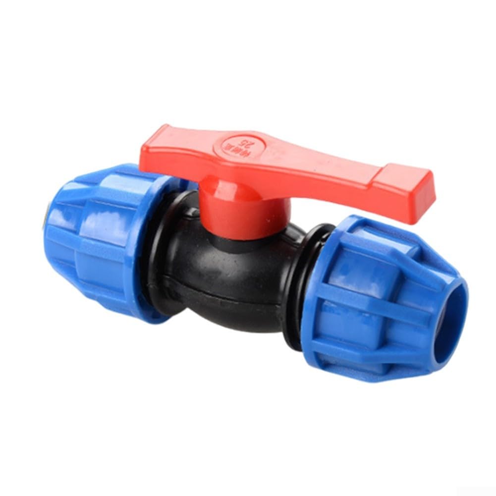 Stop Tap Valve, 20Mm 25Mm 32Mm, for PE Ball Valve Water Pipe Compression Fit Value Tap, Black+Blue(25mm)