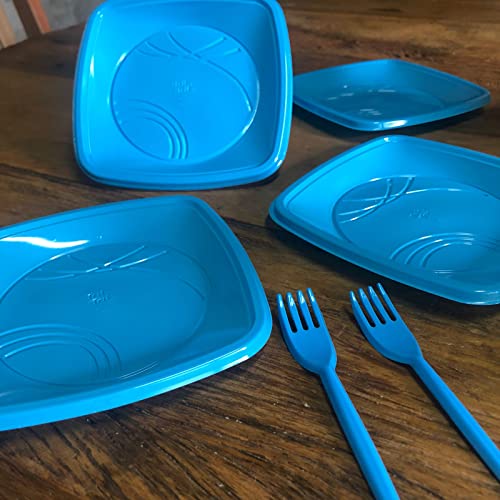 Kit festa de Menino para 20 pessoas: Pratinhos, Garfinhos, Copos e Cumbucas descartáveis