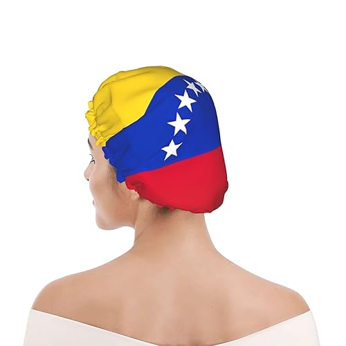 Miniatura 7 de Double Layer Waterproof Shower Cap for Women,Portable Hair Protection for Long Hair,Versatile Bath Accessory Flag of Venezuela