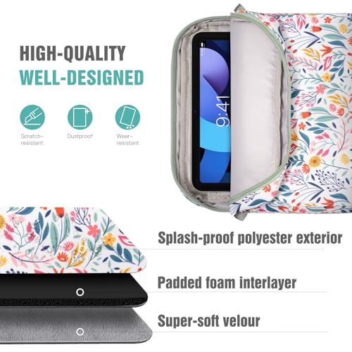 Image of TiMOVO 9-11 inch Tablet Sleeve Bag Carrying Case with Strap, Flowers
