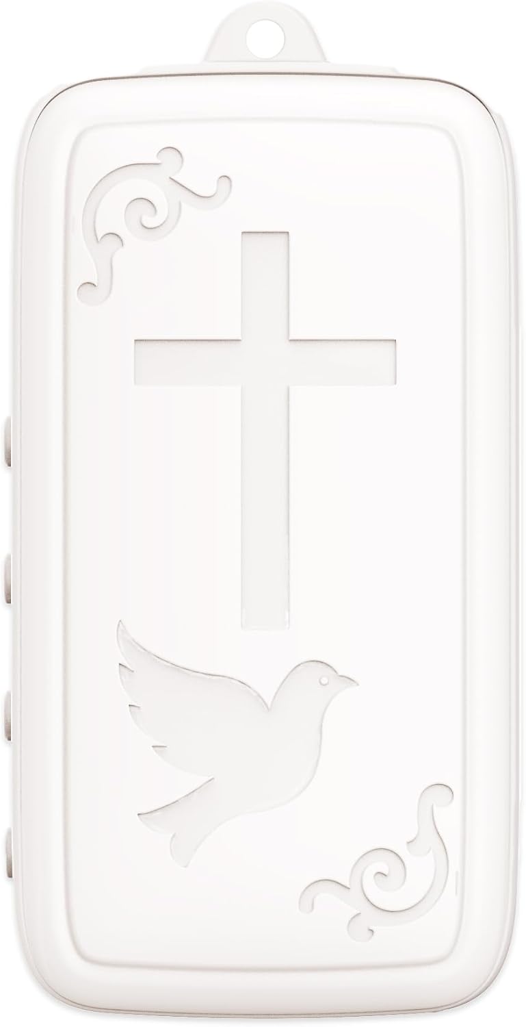 Mini Bible Player with Selected KJV Scriptures, Psalms, Prayers & Hymns, Key-Sized Rechargeable Christian Gift, Ivory White, Not a Full Bible
