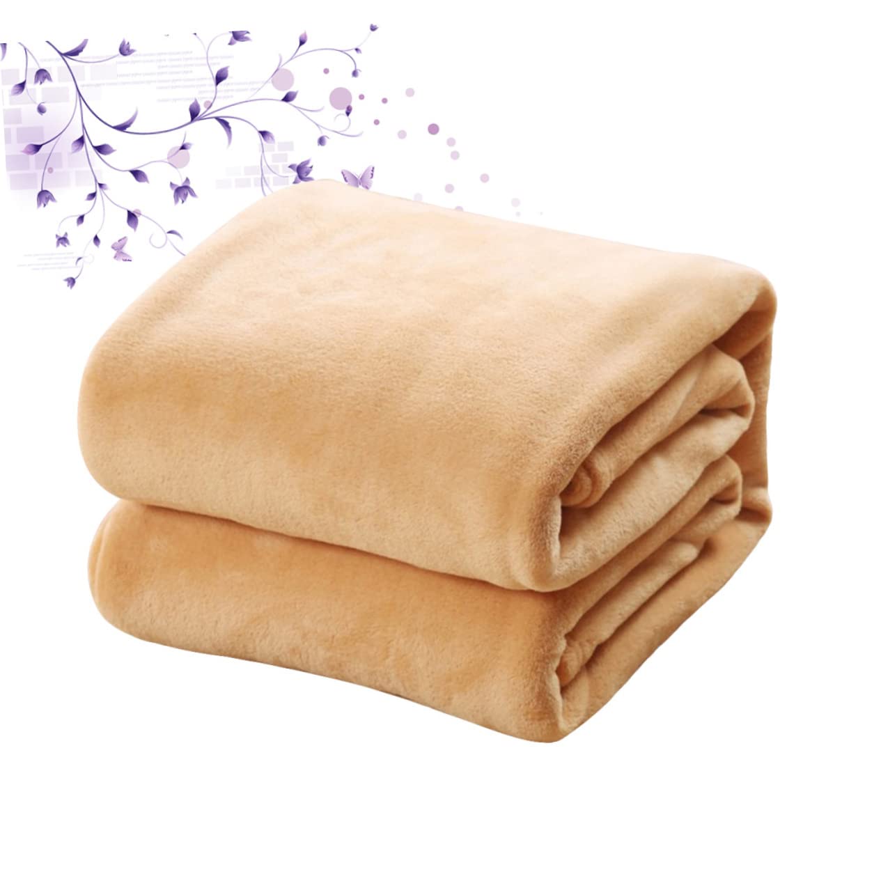 TOPBATHY Flanella Pile Coperta Tinta Unita Khaki 120x200 Cm