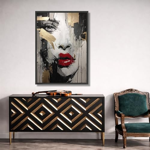 Toile avec accents dorés pour décoration murale chambre