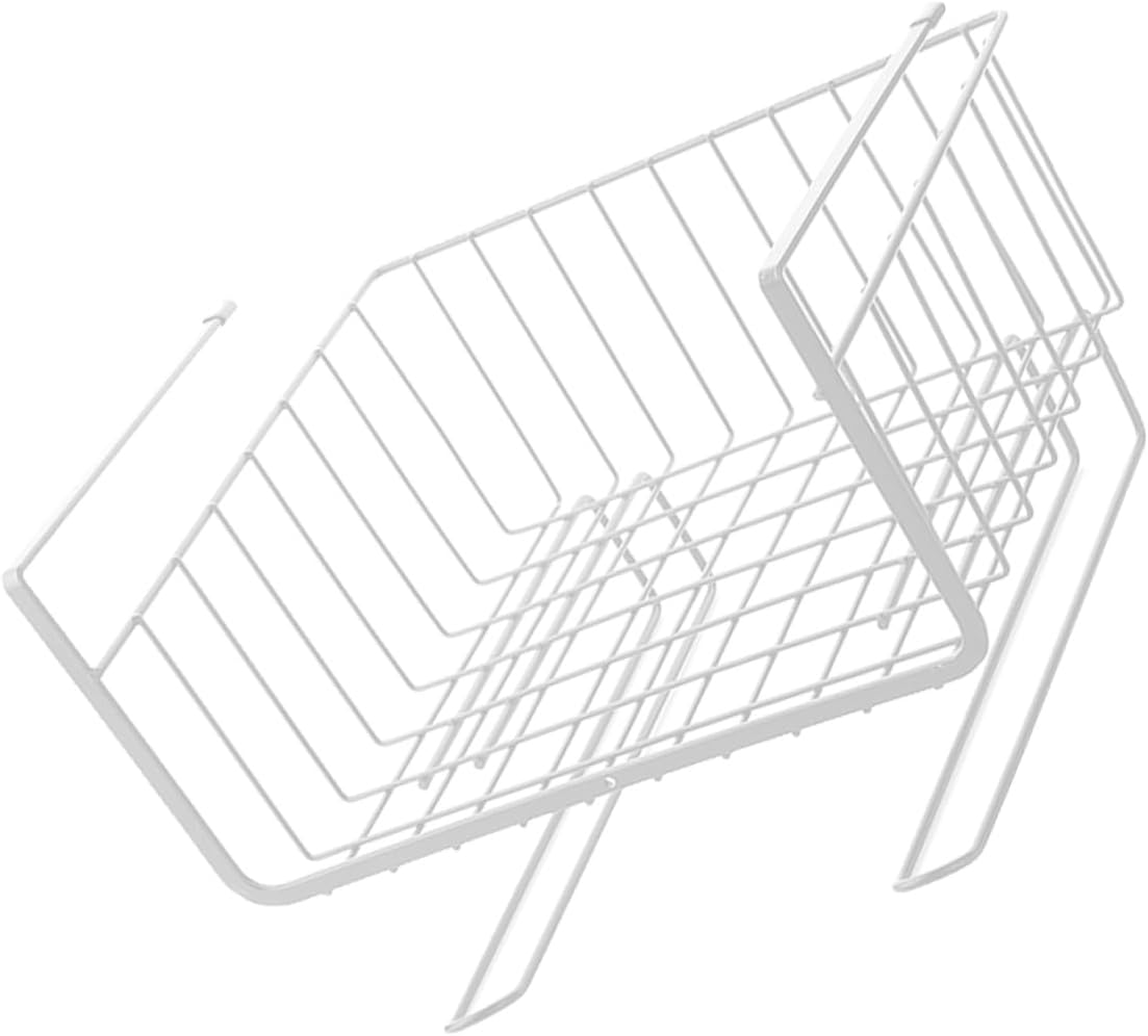 2Pcs Cabinet Storage Rack Under Table Hanging Shelf Iron Partition Layered Organizer for Kitchen and Cabinet Space Saving White