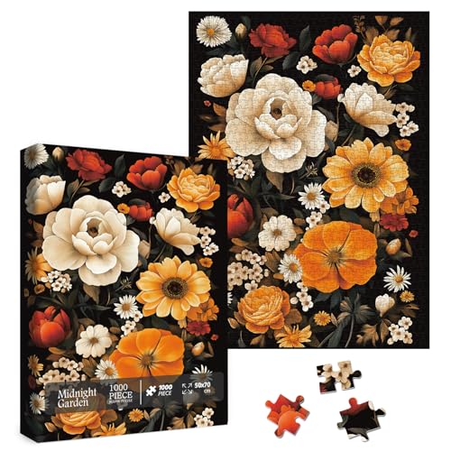 Larkipuzz Vintage Beautiful Nature Flower Puzzles for Adults 1000 Pieces