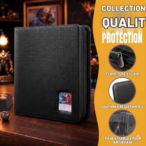 KORVORIA Classeur Toploader pour Cartes, 360 Porchettes Album Carte, 8.5 x 11 cm Album de Collection pour Cartes, Classeur Carte avec Fenêtre d’Affichage – vue 3