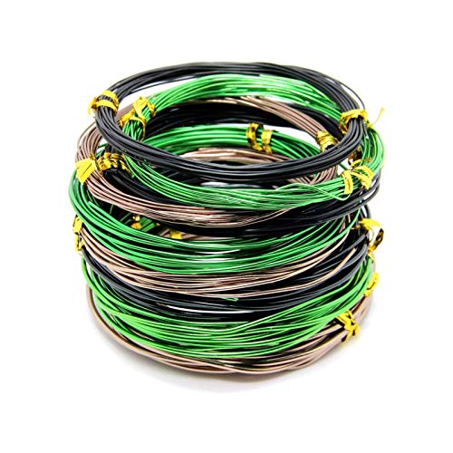 9 Rolls Bonsai Wires, Yoursee Anodized Aluminum Bonsai Training Wire With 3 Colors (Black, Brown, Green) And 3 Sizes (1.0 Mm, 1.5 Mm, 2.0 Mm), Total 147 Feet #TOP29