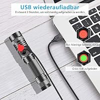 Karrong Taschenlampe LED Aufladbar mit Magnet COB Seitenlicht Zoombar, Helles Licht 3000 Lumen USB Taschenlampe mit Akku Wasserdicht, 4 Modi für Outdoor Wandern Camping Notfall – Ansicht 5